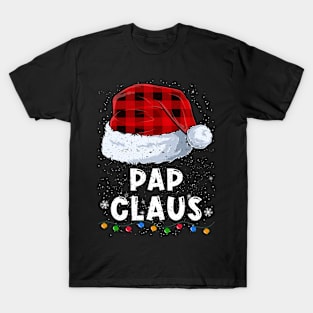 Pap Claus Red Plaid Christmas Santa Family Matching Pajama T-Shirt